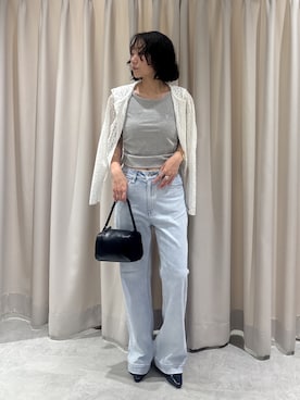 「U.S. POLO ASSN.（ユーエスポロアッスン）の◆【フリーズマート別注】U.S.POLO ASSN./ユーエスポロアッスン別注／サイドドロストリブタンクトップ（Tシャツ/カットソー、グレー系）」を使った、REINAさん（レディース・162cm）の春コーディネート