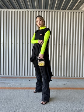 「DIESEL（ディーゼル）のアイテム（ワンピース）」を使った、SaKi.さん（レディース・162cm）の春コーディネート