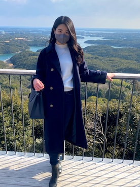 「GU（ジーユー）のアイテム（ニット/セーター、ホワイト系）」を使った、KAGUYA さん（レディース・165cm）の冬コーディネート