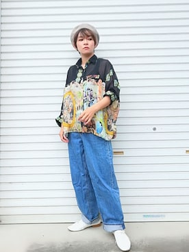 「シースルー」｜「アイテム（ハンチング/ベレー帽）」を使った、すいさん（レディース・154cm）の夏コーディネート