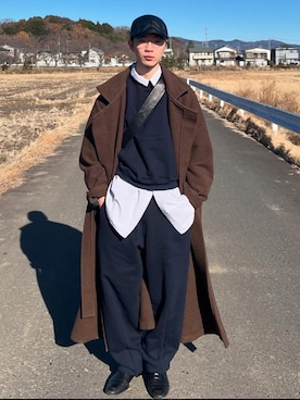 「アイテム（チェスターコート）」を使った、凌さん（メンズ・176cm）の夏コーディネート