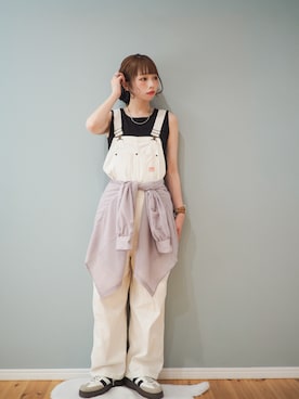 「Java（ジャバ）のアイテム（オールインワン・サロペット）」を使った、まーこさん（レディース・164cm）の春コーディネート