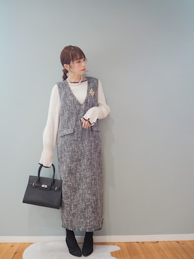 「Riberry（リベリー）のアイテム」を使った、まーこさん（レディース・164cm）の春コーディネート