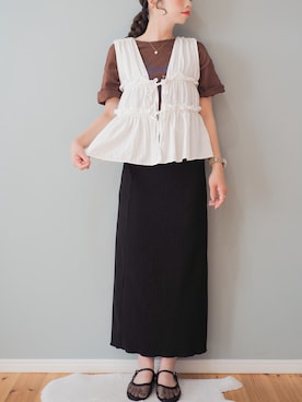 「libelle more（リベル モア）のアイテム」を使った、まーこさん（レディース・164cm）の夏コーディネート