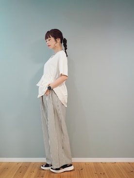 「GeeRA（ジーラ）のアイテム」を使った、まーこさん（レディース・164cm）の夏コーディネート