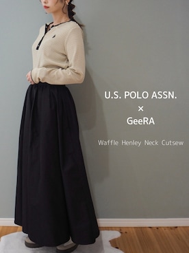 「coca（coca）（コカ）のアイテム（スカート）」を使った、まーこさん（レディース・164cm）の春コーディネート