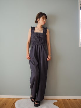 「アイテム（オールインワン・サロペット）」を使った、まーこさん（骨格ウェーブ・レディース・164cm）の夏コーディネート