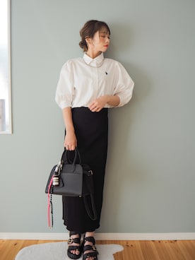 「Scramble（スクランブル）のアイテム」を使った、まーこさん（レディース・164cm）の夏コーディネート