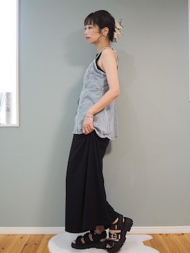 「アイテム（シュシュ）」を使った、まーこさん（レディース・164cm・30代）の夏コーディネート