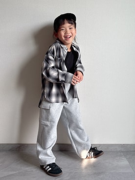 「アイテム（スウェットパンツ）」を使った、ふうさん（キッズ・110cm）の秋コーディネート