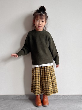 「アイテム（スカート）」を使った、ふうさん（キッズ・110cm）の秋コーディネート