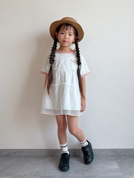 「アイテム（ワンピース）」を使った、ふうさん（キッズ・110cm）の春コーディネート