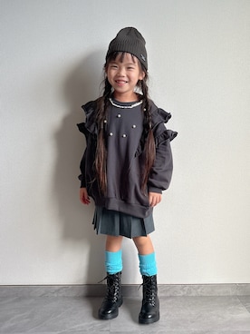 「アイテム（トップス）」を使った、ふうさん（キッズ・110cm）の秋コーディネート