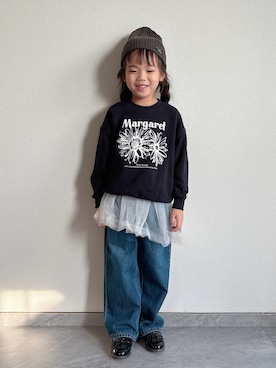 「アイテム（デニムパンツ）」を使った、ふうさん（キッズ・110cm）の秋コーディネート