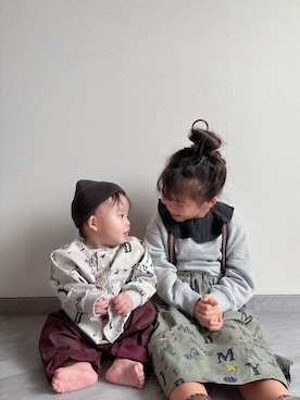 「アイテム（スカート）」を使った、ふうさん（キッズ・110cm）の秋コーディネート