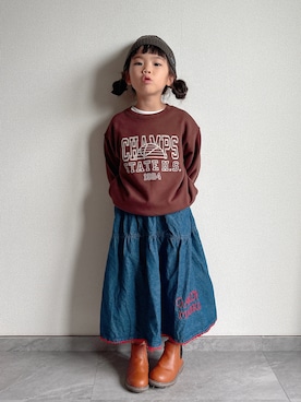 「アイテム（スウェット）」を使った、ふうさん（キッズ・110cm）の秋コーディネート