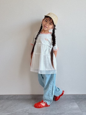 「アイテム（ワンピース）」を使った、ふうさん（キッズ・110cm）の夏コーディネート