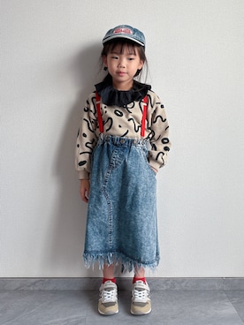 「アイテム（スニーカー）」を使った、ふうさん（キッズ・110cm）の秋コーディネート