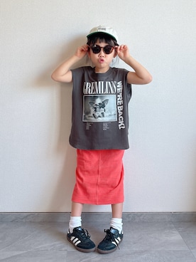 「アイテム（グレー系）」を使った、ふうさん（キッズ・110cm）の夏コーディネート