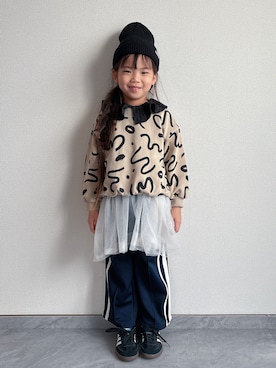 「アイテム（スニーカー）」を使った、ふうさん（キッズ・110cm）の秋コーディネート
