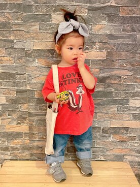 「アイテム（トートバッグ）」を使った、ふうさん（キッズ・80cm）の夏コーディネート
