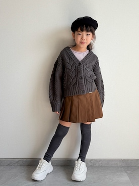 「アイテム（スカート）」を使った、ふうさん（キッズ・110cm）の秋コーディネート
