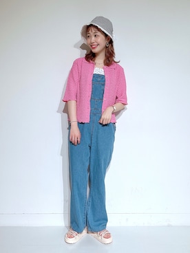 「ehka sopo（エヘカソポ）のアイテム（サロペット/オーバーオール）」を使った、Y u k iさん（レディース・162cm）の夏コーディネート