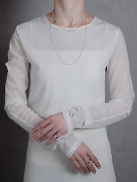 「ISOLATION（アイソレーション）の【ISOLATION / アイソレーション】silver925 Unisex Combination Long Necklace/ コンビネーション マンテルネックレス ロング（ネックレス）」を使った、ISOLATION JEWELRYさん（レディース・159cm）の春コーディネート