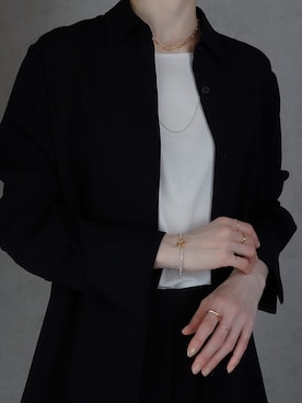 「Deuxieme Classe（ドゥーズィエムクラス）のアイテム（シャツ/ブラウス）」を使った、ISOLATION JEWELRYさん（レディース・159cm）の春コーディネート