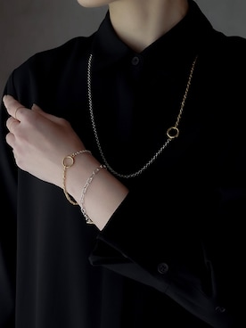 「ISOLATION（アイソレーション）の【ISOLATION / アイソレーション】silver925 Unisex Combination Long Necklace/ コンビネーション マンテルネックレス ロング（ネックレス）」を使った、ISOLATION JEWELRYさん（レディース・159cm）の春コーディネート