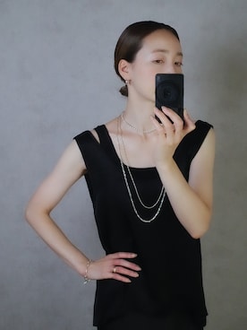 「ISOLATION（アイソレーション）の【ISOLATION / アイソレーション】Silver925 Twist Chain Long Necklace / ツイストチェーン マンテルネックレス ロング（ネックレス）」を使った、ISOLATION JEWELRYさん（レディース・159cm）の秋コーディネート