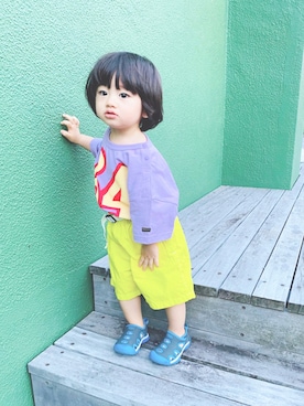 「ネオンカラー」｜「アイテム（福袋/福箱）」を使った、haruruさん（キッズ・70cm）の夏コーディネート