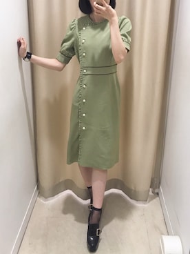 ローファーを使った タイトワンピース の人気ファッションコーディネート 髪型 ロングヘアー Wear