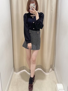 「titty＆Co. PETIT（ティティアンドコープティ）のアイテム（スカート）」を使った、𝒩𝒶𝓃𝒶🐈さん（レディース・158cm）の秋コーディネート