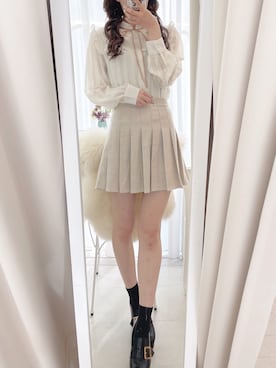 「titty＆Co. PETIT（ティティアンドコープティ）のアイテム（スカート）」を使った、𝒩𝒶𝓃𝒶🐈さん（レディース・158cm）の冬コーディネート
