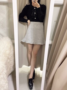 「titty＆Co. PETIT（ティティアンドコープティ）のアイテム（スカート）」を使った、𝒩𝒶𝓃𝒶🐈さん（レディース・158cm）の秋コーディネート