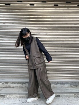 「plain-me（プレインミー）のアイテム（ジャケット/アウター）」を使った、yibiさん（レディース・163cm）の秋コーディネート