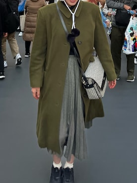 「アイテム（ステンカラーコート）」を使った、ようこさん（レディース・164cm）の冬コーディネート