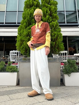 「リバーシブル」｜「アイテム（スリッポン）」を使った、RYOTAROさん（メンズ・173cm）の秋コーディネート