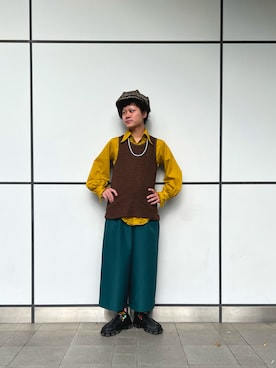 「アイテム（キャスケット）」を使った、RYOTAROさん（メンズ・173cm）の冬コーディネート