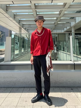 「OVERRIDE（オーバーライド）のアイテム」を使った、RYOTAROさん（メンズ・173cm）の夏コーディネート