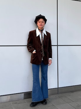 「arth（アース）のアイテム（帽子）」を使った、RYOTAROさん（メンズ・173cm）の冬コーディネート