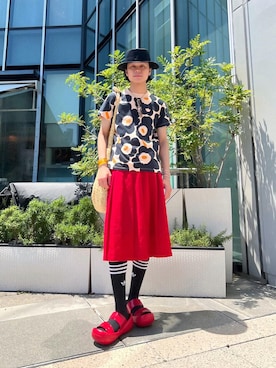 「アイテム（スカート）」を使った、RYOTAROさん（メンズ・173cm）の夏コーディネート