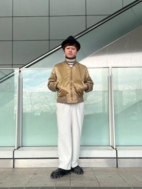 「アイテム（MA-1）」を使った、RYOTAROさん（メンズ・173cm）の冬コーディネート