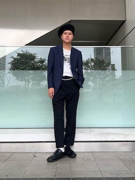 「OVERRIDE（オーバーライド）のアイテム」を使った、RYOTAROさん（メンズ・173cm）の秋コーディネート