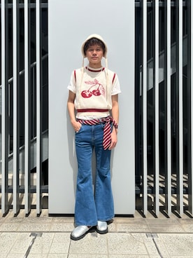 「OVERRIDE（オーバーライド）のアイテム」を使った、RYOTAROさん（メンズ・173cm）の春コーディネート