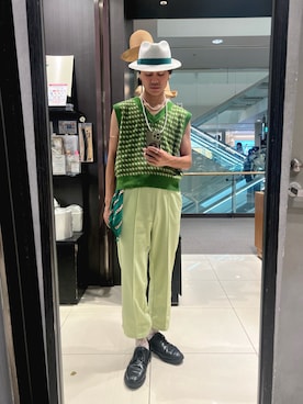 「OVERRIDE（オーバーライド）のアイテム」を使った、RYOTAROさん（メンズ・173cm）の夏コーディネート