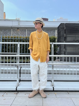 「OVERRIDE（オーバーライド）のアイテム」を使った、RYOTAROさん（メンズ・173cm）の春コーディネート