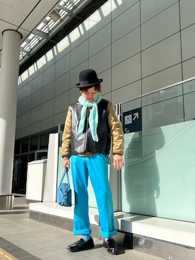 「アイテム（ストール/ショール）」を使った、RYOTAROさん（メンズ・173cm）の冬コーディネート