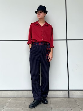 「OVERRIDE（オーバーライド）のアイテム」を使った、RYOTAROさん（メンズ・173cm）の秋コーディネート